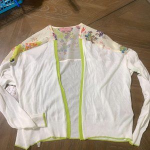 Ted Baker / 1 / White Cardigan with Floral Silk Ac